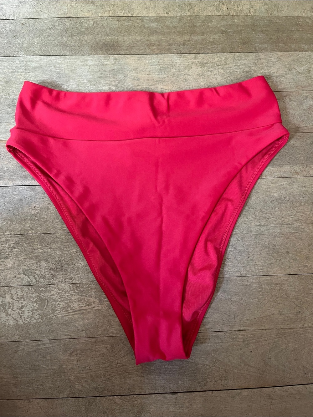 aerie High-Waist Bikini Bottoms in Bright Pink
